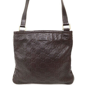 Gucci Guccissima Leather Messenger Crossbody Bag Brown